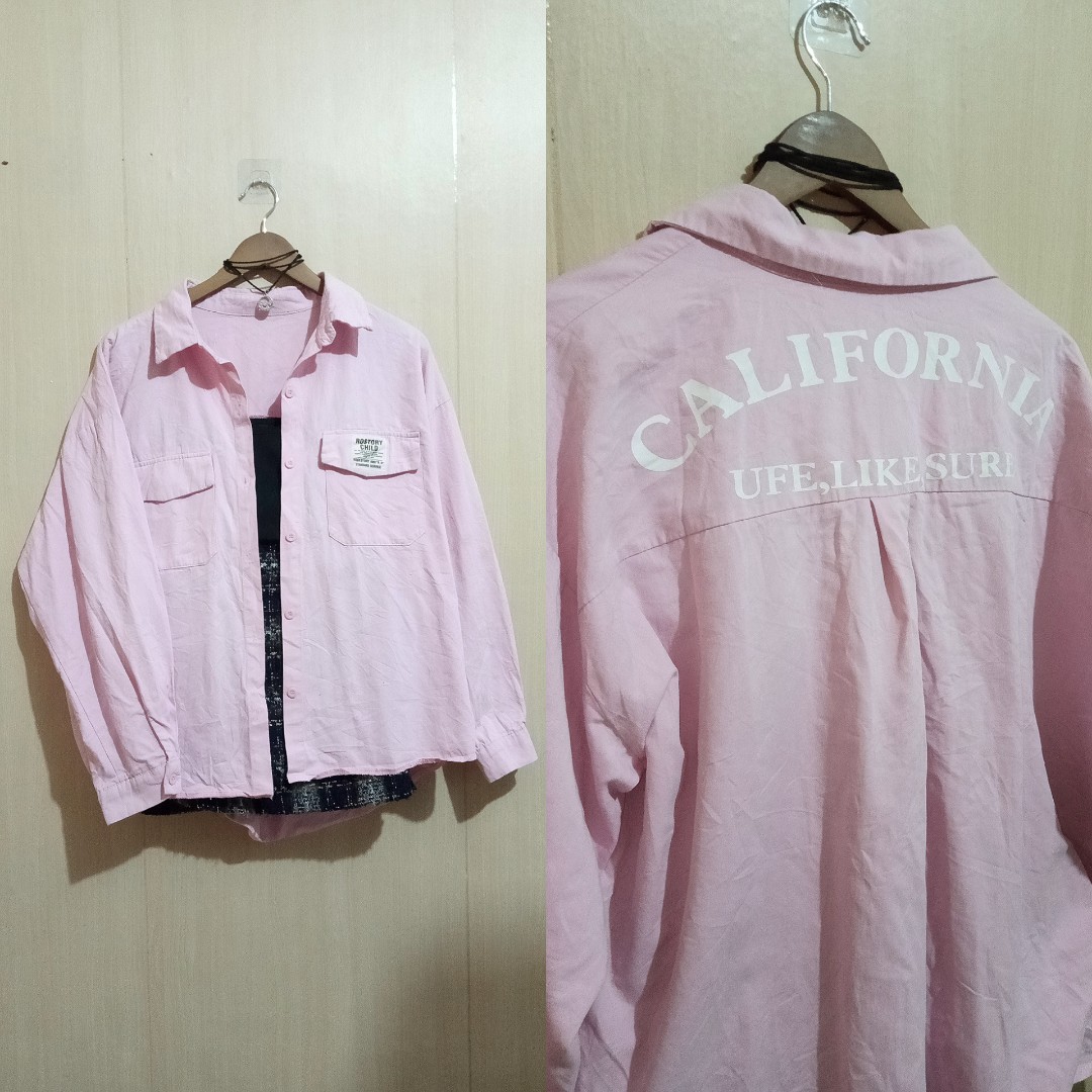 PASTEL PINK OVERSIZED JACKET, Women's Fashion, Coats, Jackets and Outerwear on Carousell