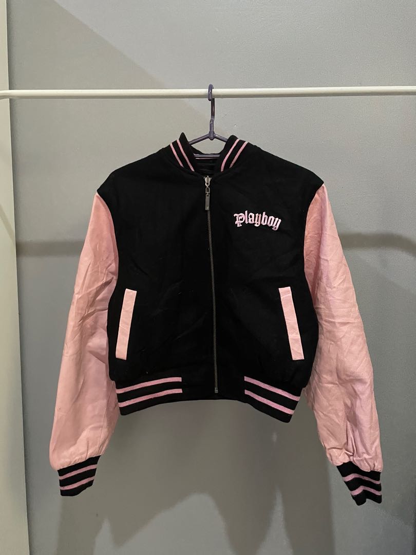Playboy Varsity Zipper Jacket Women s Fashion Tops Longsleeves