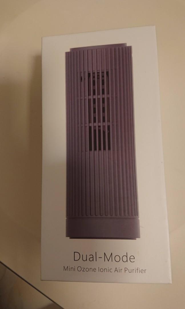 Dual mode mini ozone top ionic air purifier