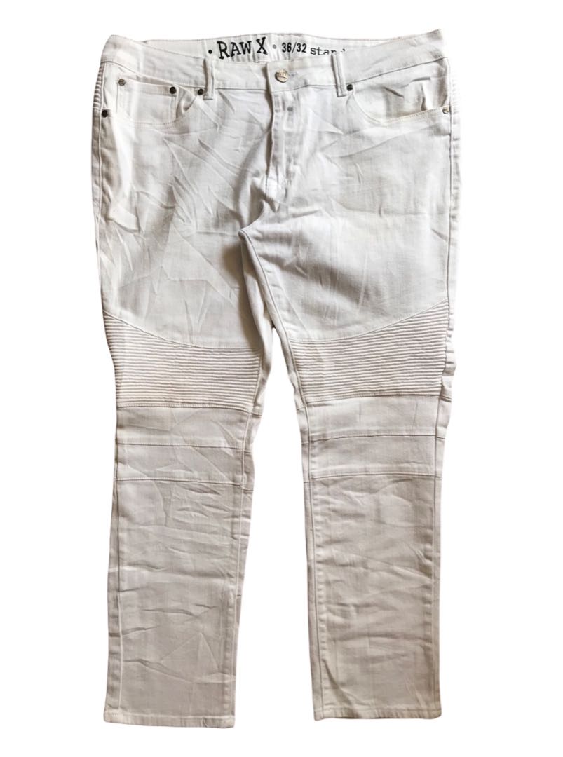 RAW X White Jeans, Men's Fashion 