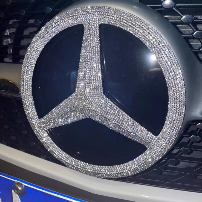 Ready stocks*Mercedes Emblem Logo Badge Bling Bejeweled Diamond Crystal Car  Emblem A B C E CLA GLA GLK SLK, Car Accessories, Accessories on Carousell