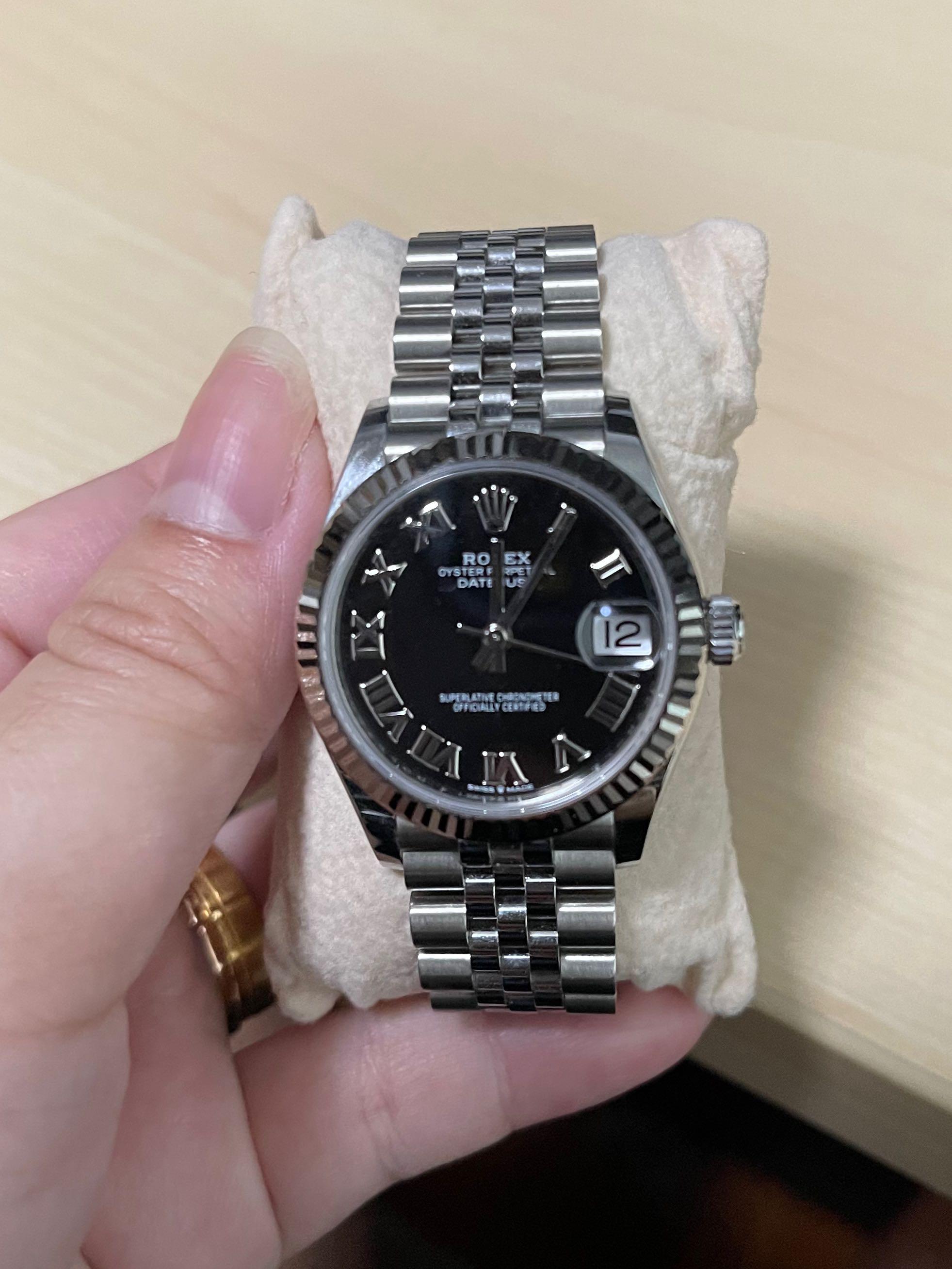 Rolex datejust black roman numerals best sale