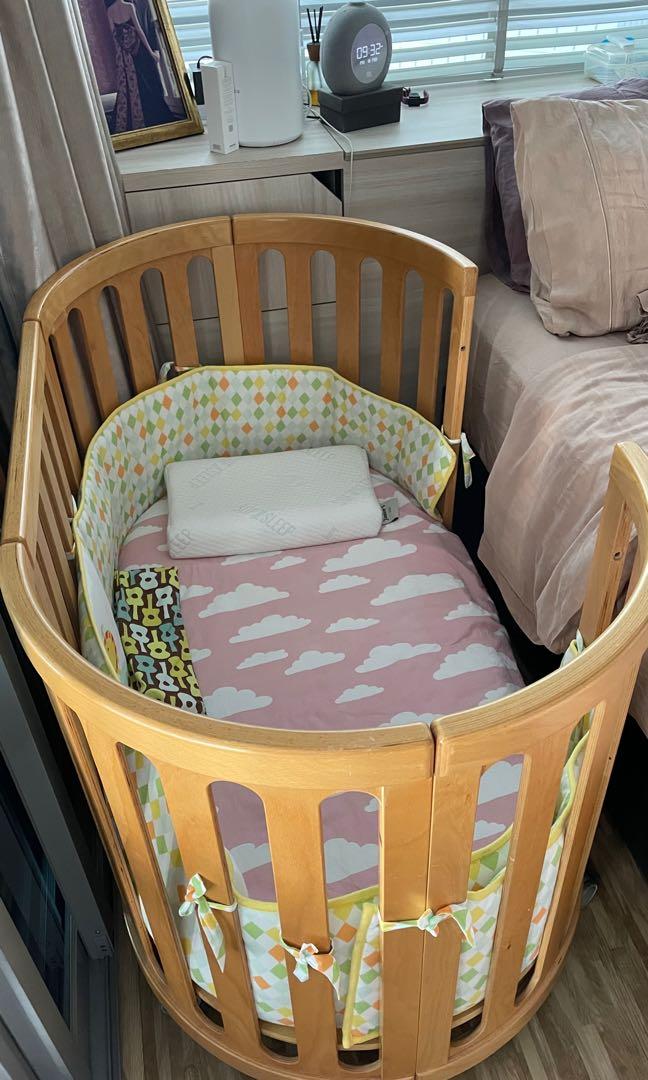 Round/ Oval wooden cot for babies, Babies & Kids, Baby Nursery & Kids Furniture, Cots & Cribs on