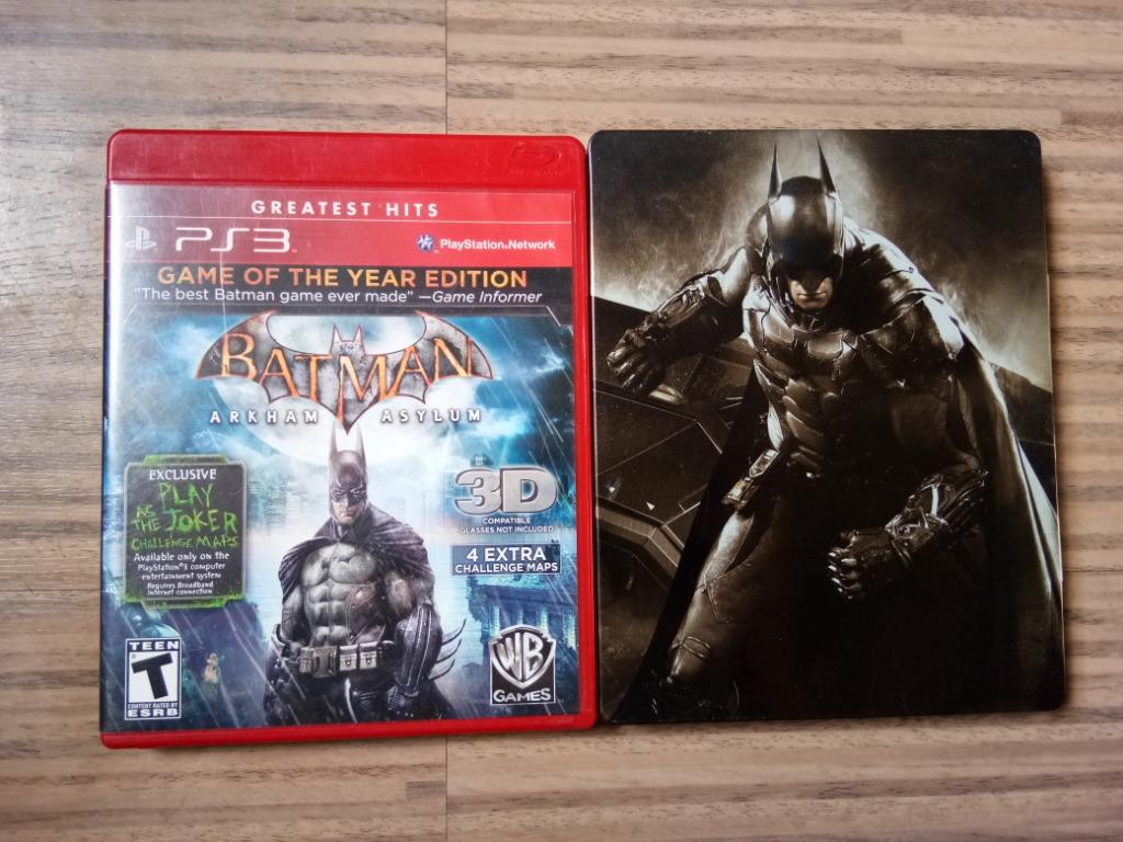 Set of 2 Batman Arkham Asylum PS3 Arkham Knight XBOX Steelbook Collector's  Edition Game, Video Gaming, Video Games, Xbox on Carousell