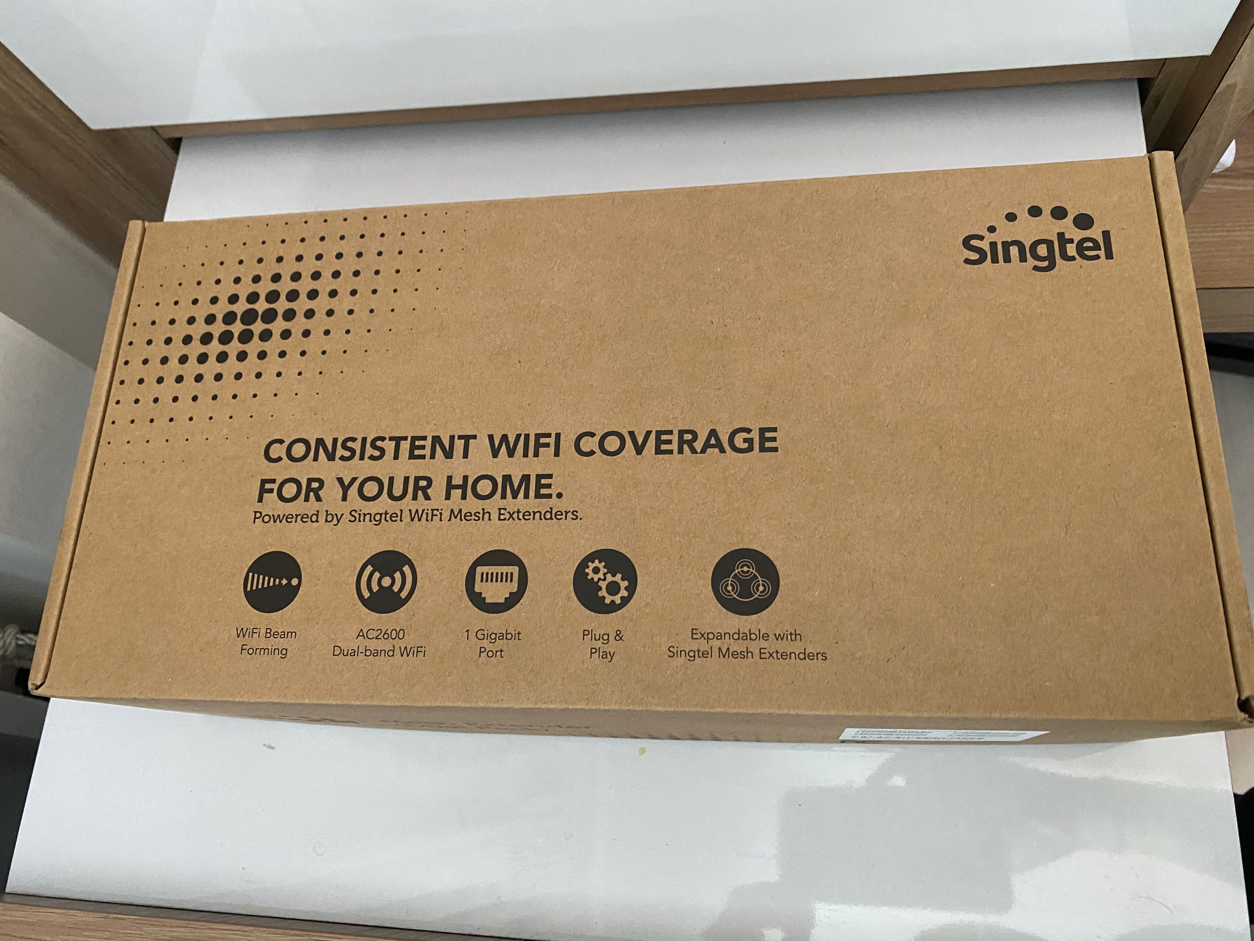 Singtel Mesh Extender AC2600 AC dual-band with MIMO Fast WiFi speeds, TV & Home Appliances