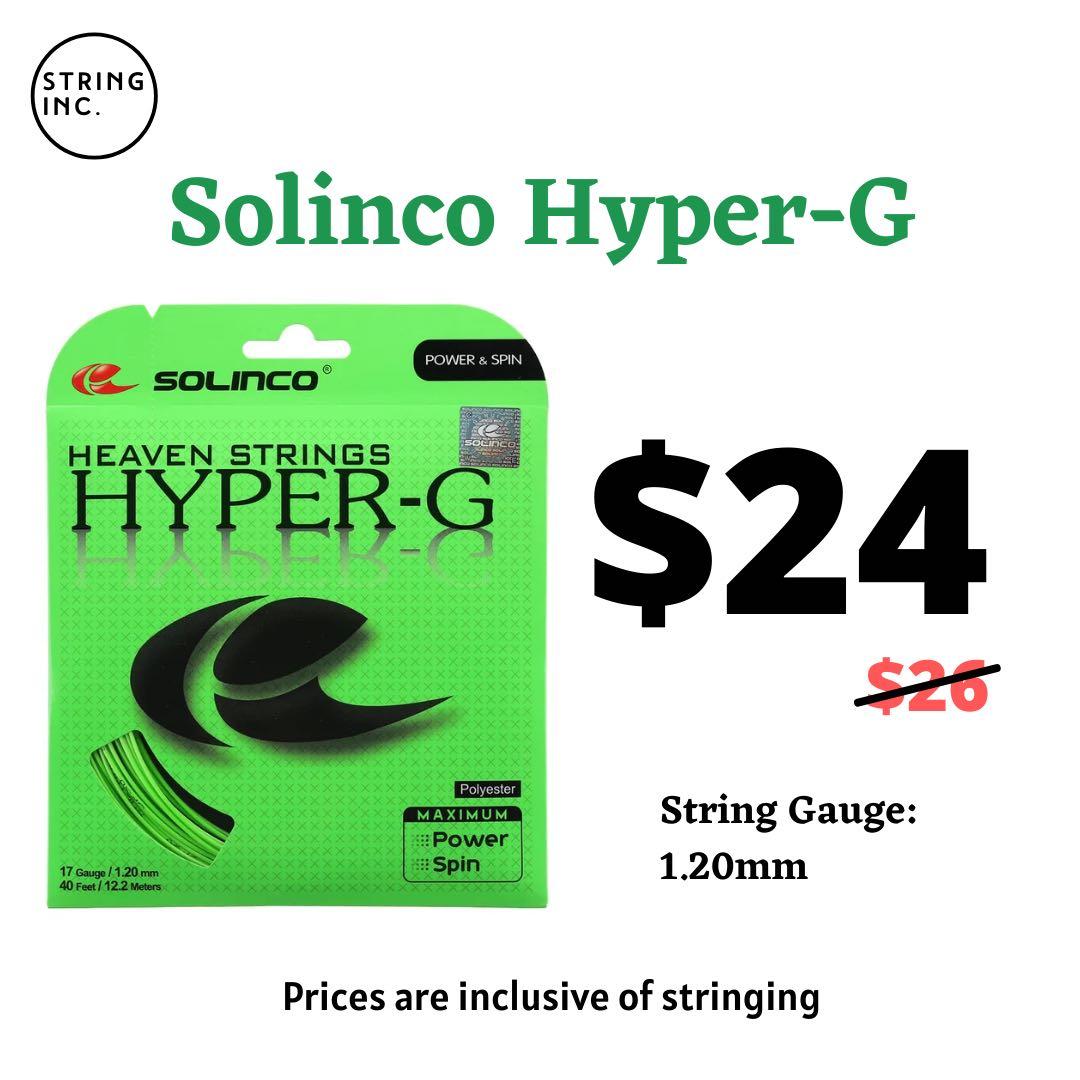Solinco Hyper-G Tennis String, Sports Equipment, Sports & Games, Racket & Ball  Sports on Carousell