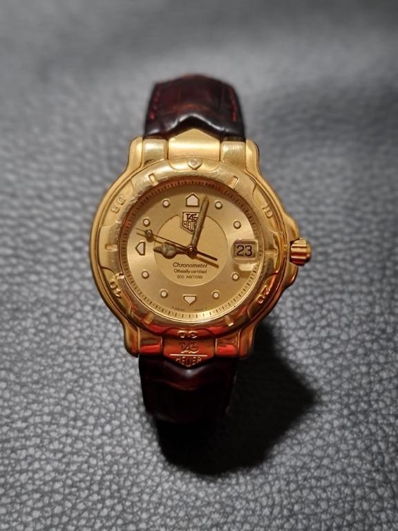 Tag heuer 6000 18k solid deals gold