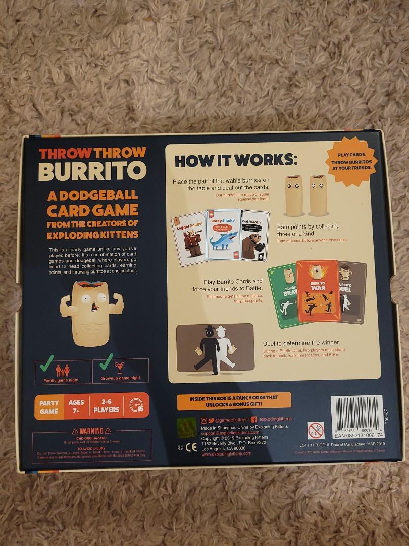 Throw throw burrito; a game by creators of exploding kittens, Hobbies
