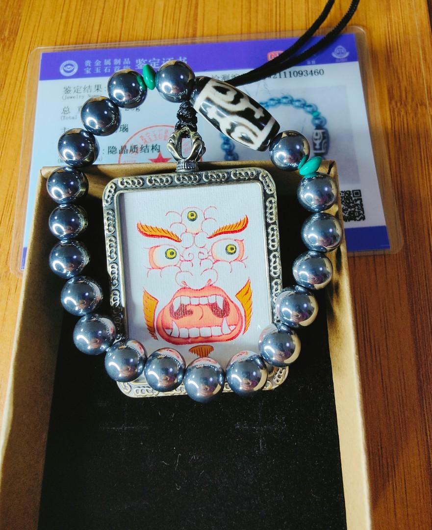 Tibetan Dzi-Natural agate - bracelet (blessed +certificate)（Fortune, safty,  happy life) 四宝瓶天珠（招财守财保四方平安）+太赫兹（美容,消除疲劳,活血化瘀，消辐射）, Hobbies & Toys,  Memorabilia & Collectibles, Religious Items on Carousell