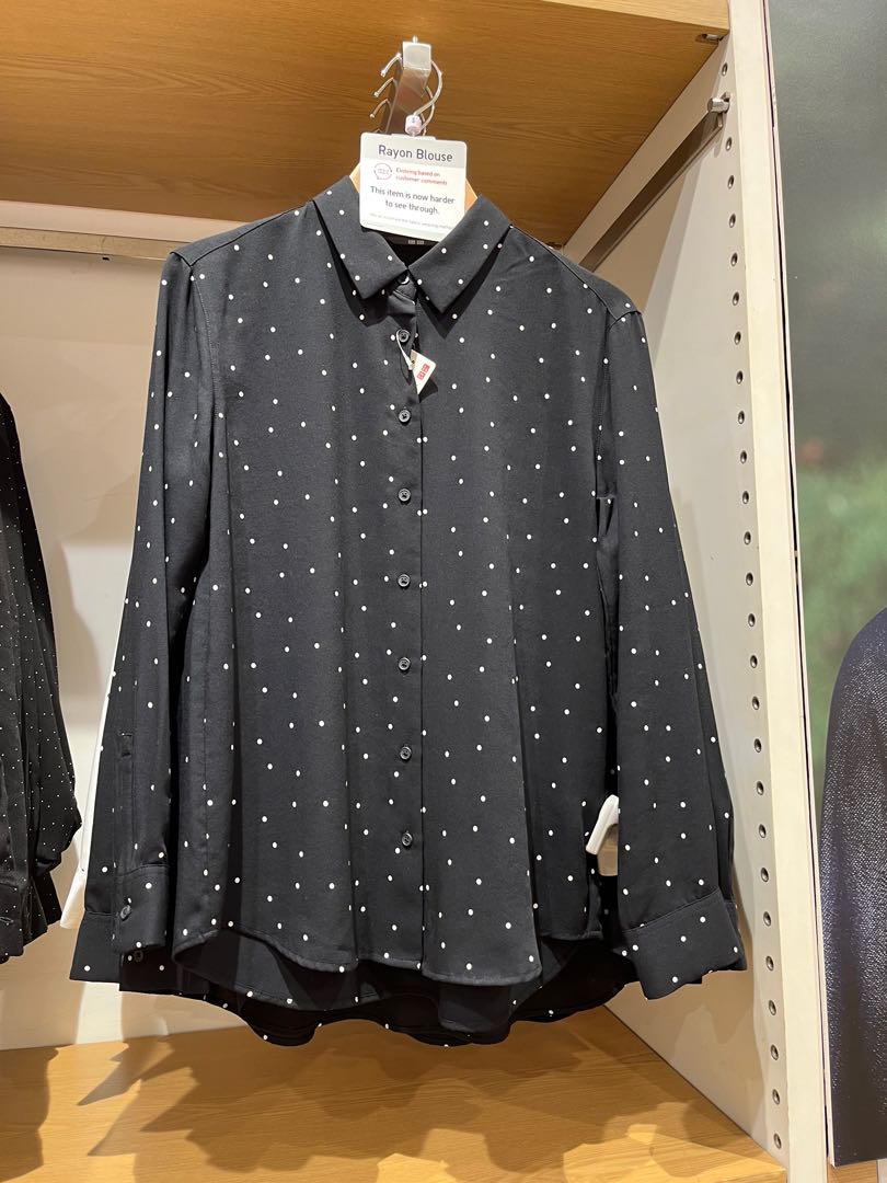 uniqlo polka dot blouse