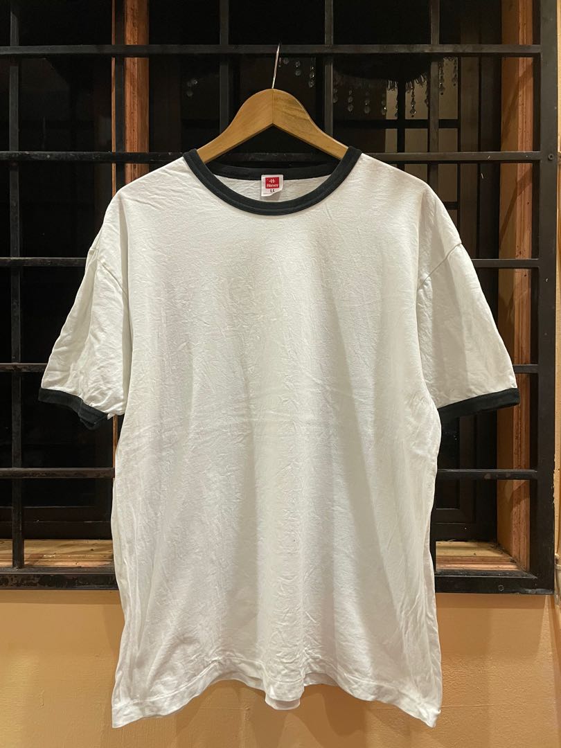 Vintage Hanes plain ringer shirt Men s Fashion Tops Sets