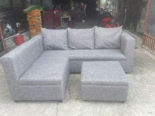 WAREHOUSE SALE L-Shaped Sofa and Center Table with FREE 3pcs. 18x18 Throw Pillows