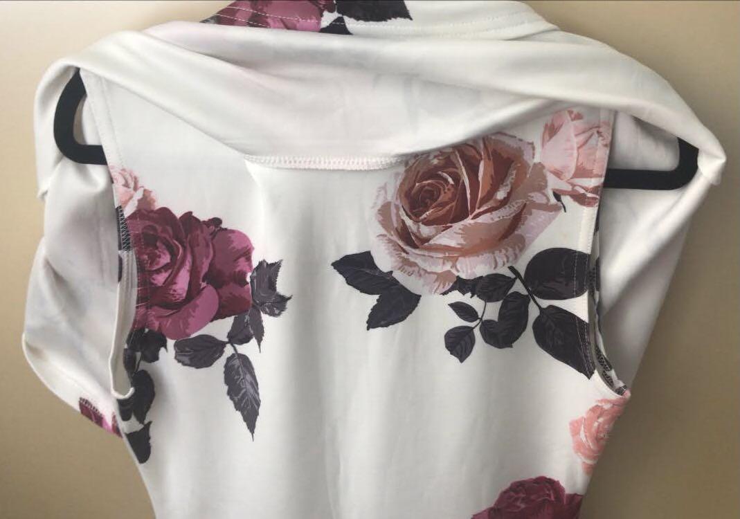 Pretty Little Thing White Floral Midi Cape Dress Women s Fashion