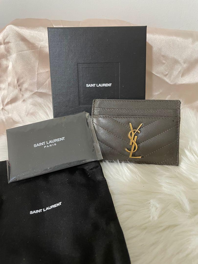 ysl card holder ( green ), Luxury, Bags & Wallets on Carousell