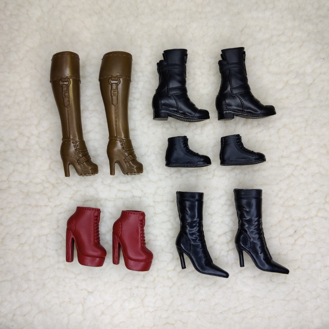 1 6 Genuine Mattel Barbie Doll Boots 5 Pairs Bundle Set Hobbies