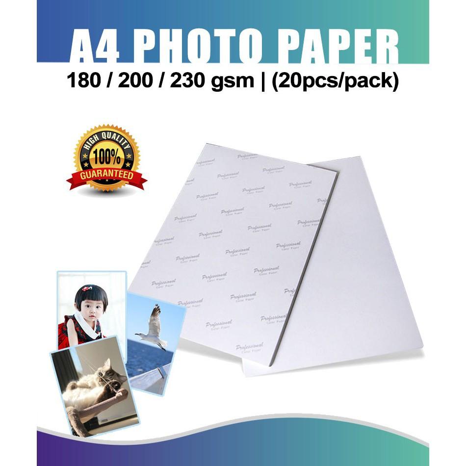 20 sheets A4 Glossy Photo Paper 230gsm, Hobbies & Toys, Stationary