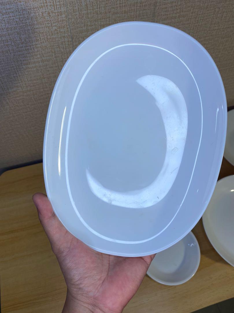 5 pcs Plain White Arcopal and Corelle Bundle Plate Set T087 (Category: Coffee & Tea Tableware) located in Paranaque City. Submitted by kalinapraktikalstore (Listing ID 1141287714, Image 3). Description: Used Arcopal and Corelle Plate Set 1 Corelle Saucer (4.8 inch diameter x 0.5 inch height) 1 Corelle Salad Plate (6.8 inch diameter x 0.5 inch height) 1 Arcopal Oval Plate (8.8 inch length x 6.8 inch width x 1 inch height) 1 Arcopal Bowl (7.9 inch 