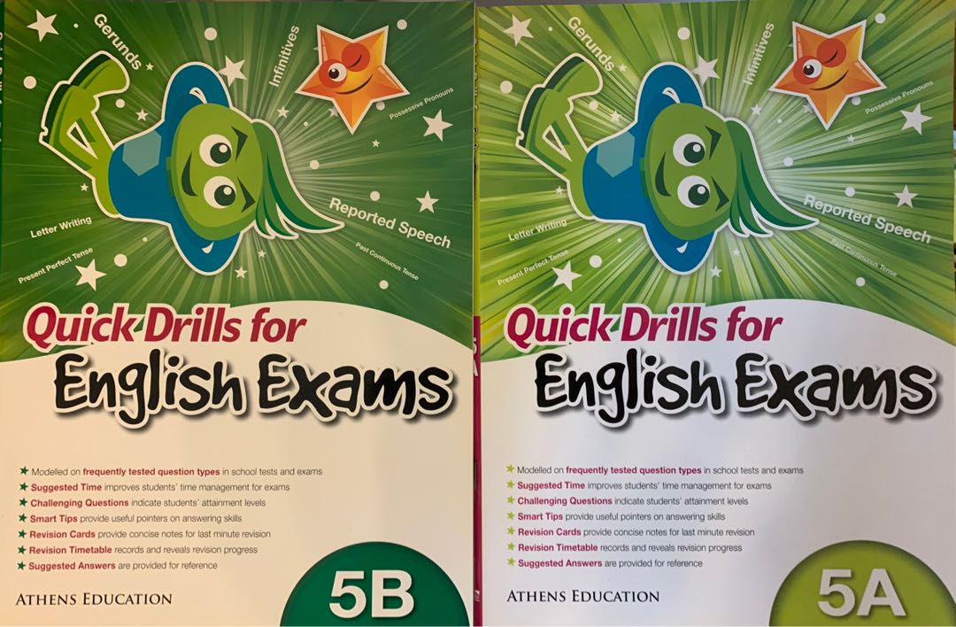 小五英文練習 Quick drills for English Exams 5A 5B, 興趣及遊戲, 書本 & 文具, 教科書