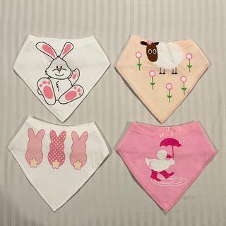 Baby Bib Bandana - pink set