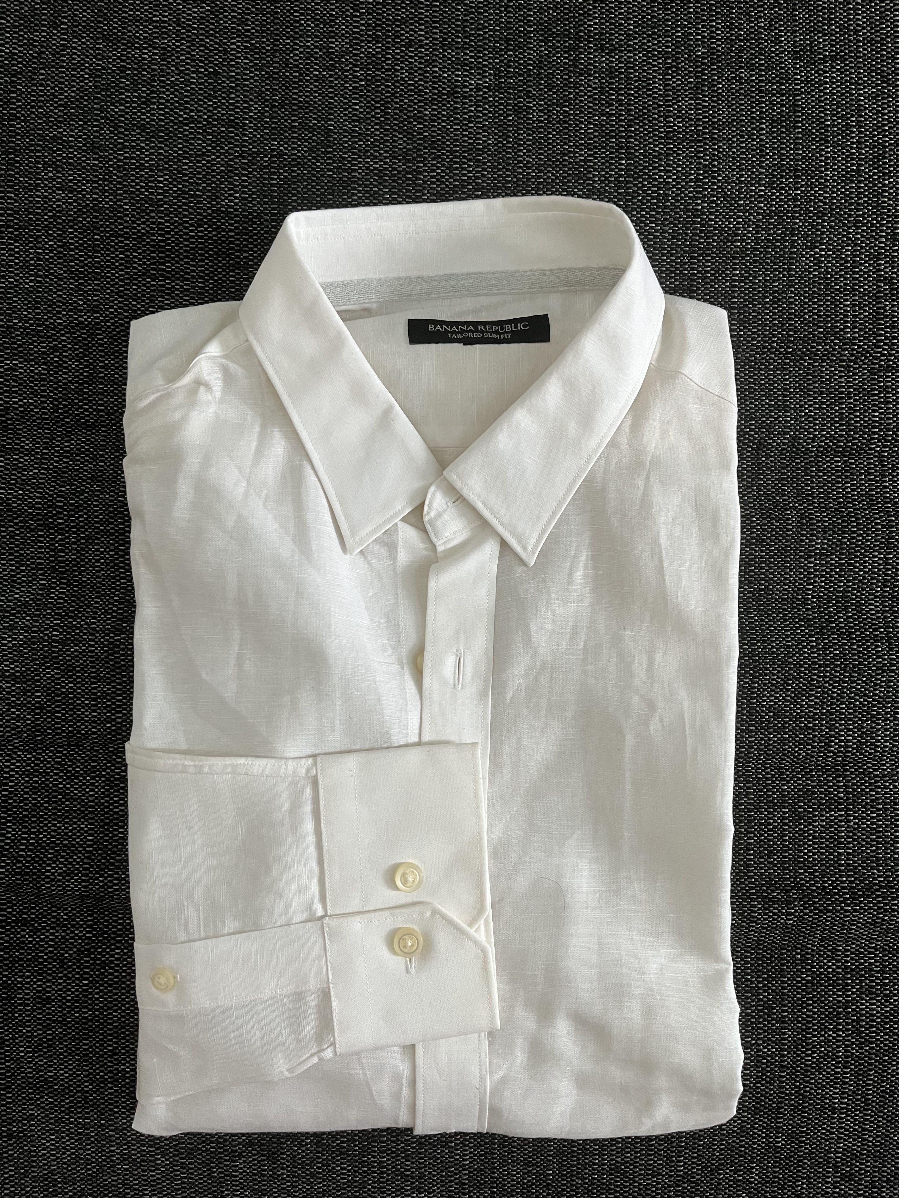 banana republic slim fit linen shirt