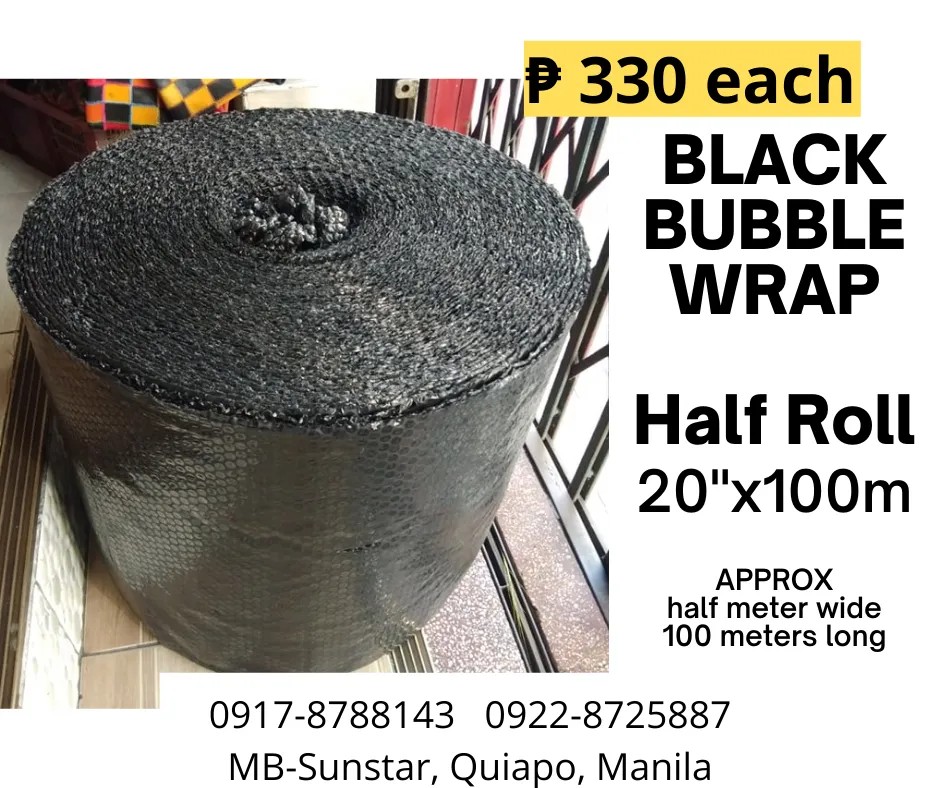 BUBBLE WRAP BLACK GRAY PLASTIC PACKING HALF KALAHATI BALIKBAYAN BOX