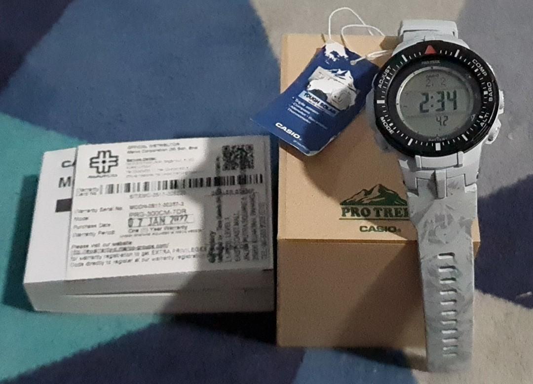 NEW CASIO PROTREK PRG 300CM 7 WHITE CAMOUFLAGE RESIN BAND