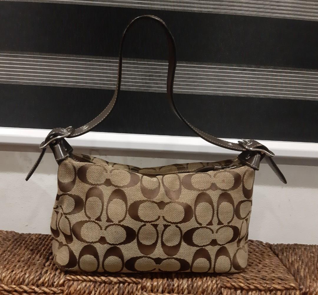 Coach Bag Original signature monogram canvas baguette Women s