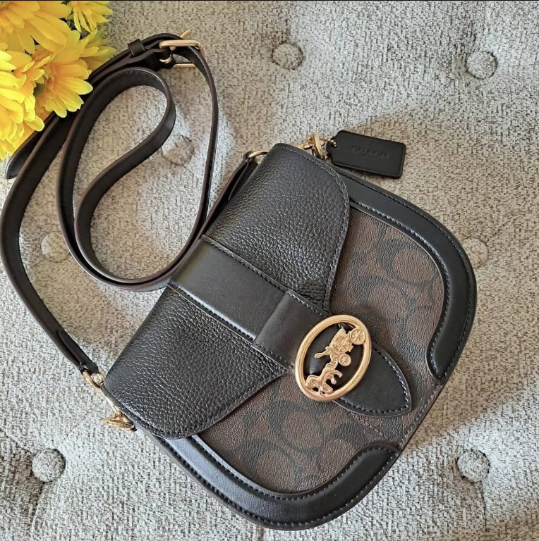 Coach Saddle Bag In Signature Canvas C2806 Brown, Women's