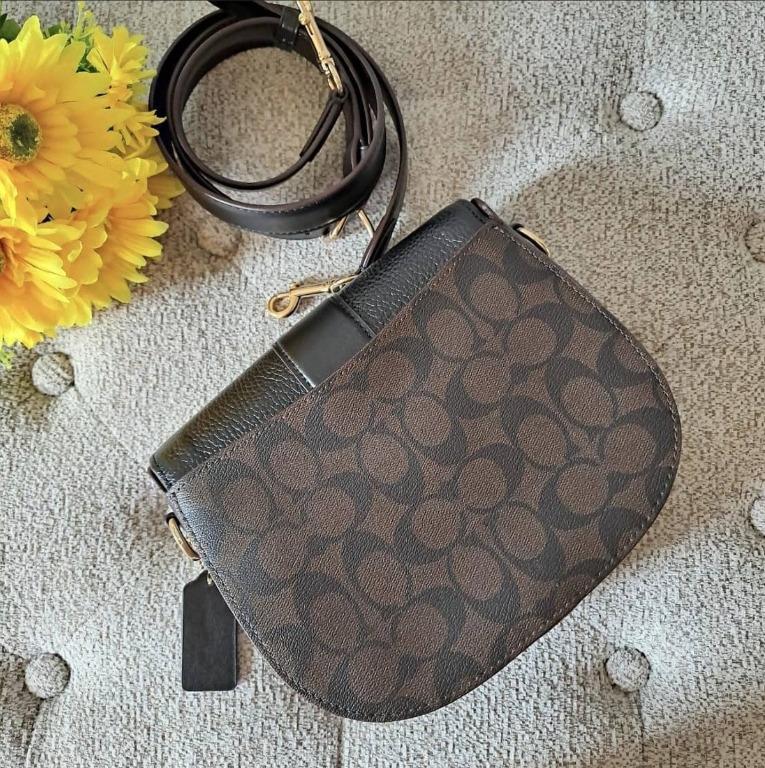 Coach Saddle Bag In Signature Canvas C2806 Brown, Women's