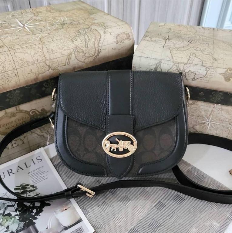 Coach Saddle Bag In Signature Canvas C2806 Brown, Women's