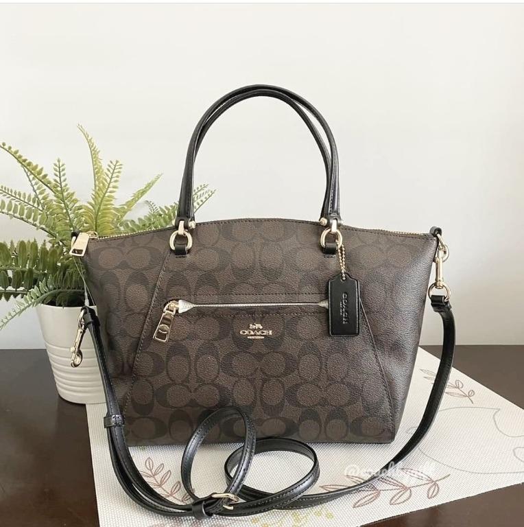 Coach prairie satchel sale in signature canvas black