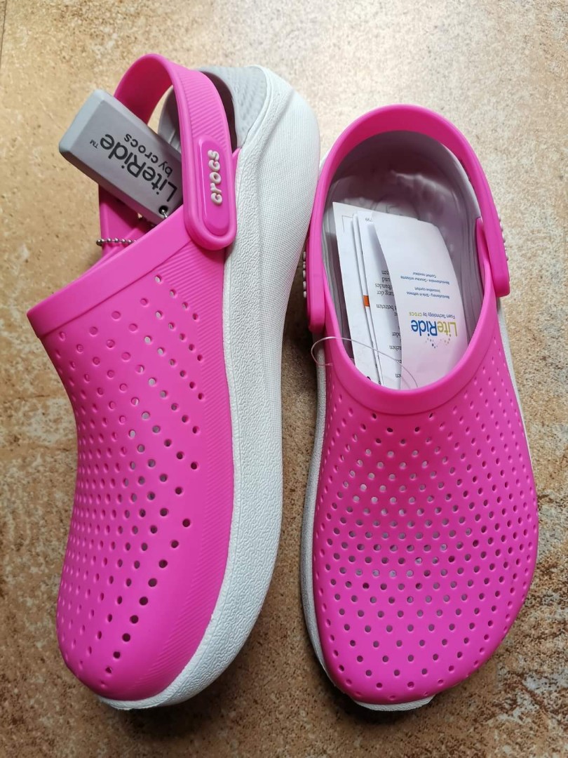 Pink literide outlet crocs