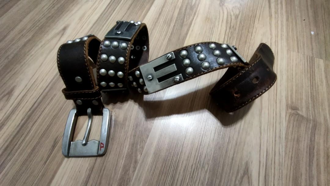 DIESEL ITALY GENUINE LEATHER STUDDED BELT