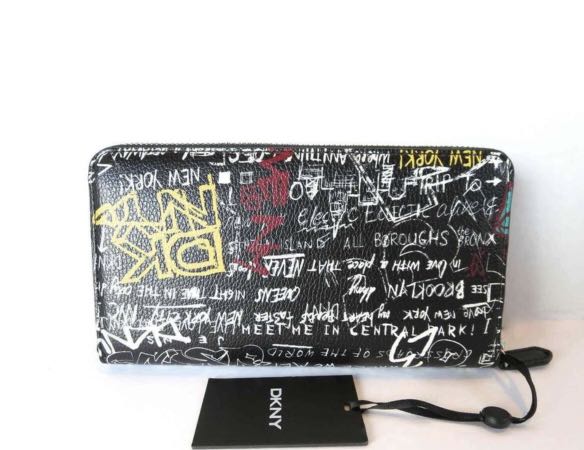 DKNY Graffiti zip around wallet