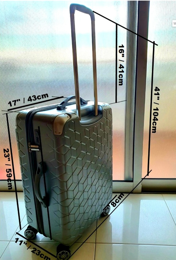 ELLE Luggage 24 inch Grey, Expendable, Hobbies & Toys, Travel, Luggage