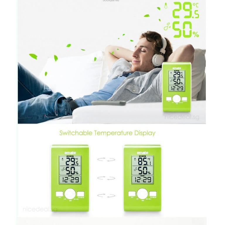 Emate Home Hotel Bathroom Temperature Sensor Electronic Digital Clock