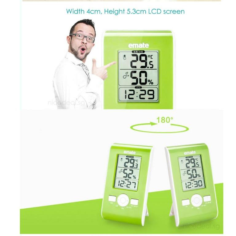 Emate Home Hotel Bathroom Temperature Sensor Electronic Digital Clock