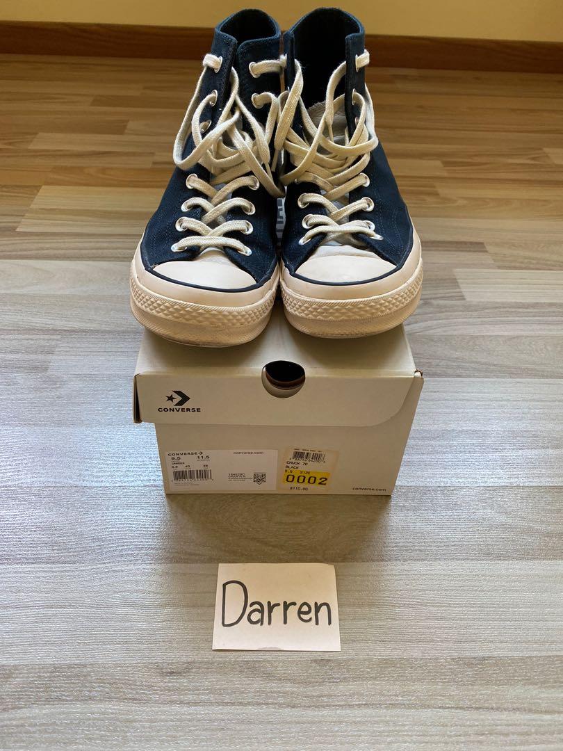 Essential Fear of god Converse Chuck 70 US9.5M Men s Fashion Footwear Sneakers on Carousell
