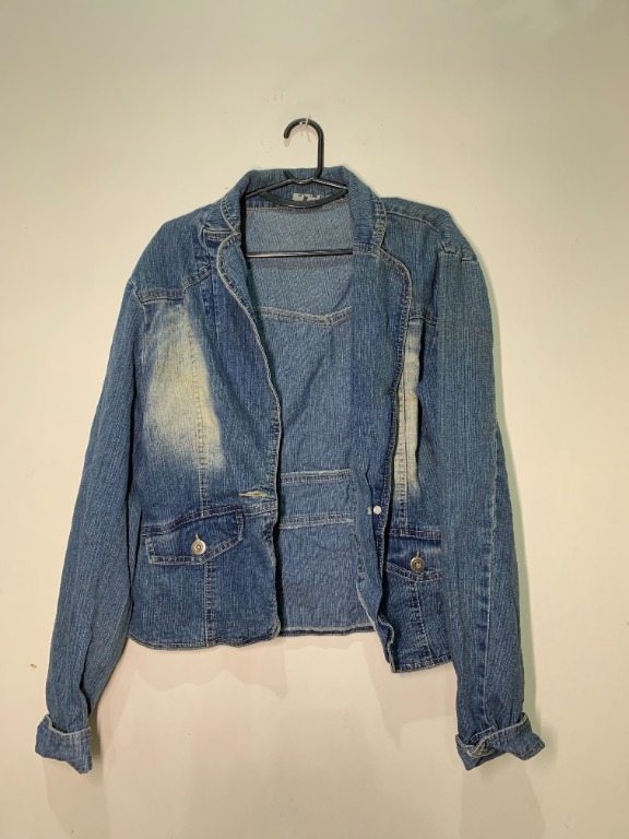 Freego Vintage Denim Jacket, Women's Fashion, Coats, Jackets and ...