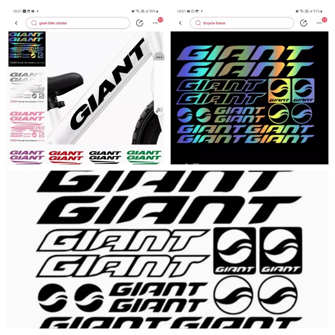 Giant Bicycle Sticker / Decal for Road /Mountain Bike, Sports Equipment