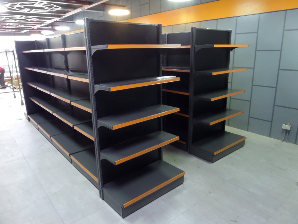 Gondola display rack black and white color heavy duty made in korea, Furniture & Home Living