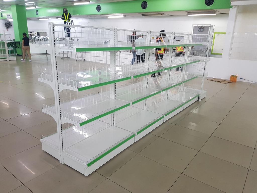 Gondola display rack black and white color heavy duty made in korea, Furniture & Home Living