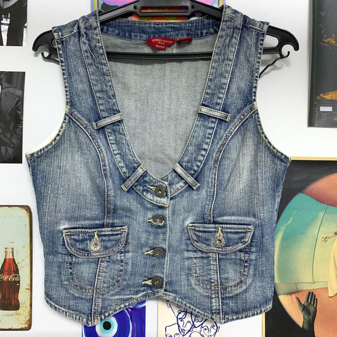 guess jeans denim vest y2k