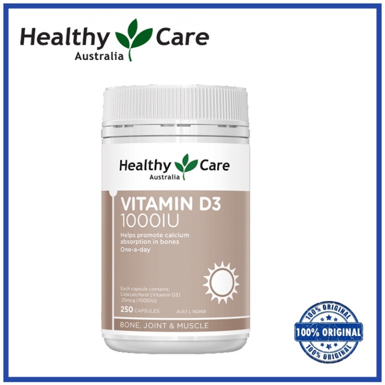Healthy Care Vitamin D3 1000IU 250 Capsules, Health & Nutrition, Health