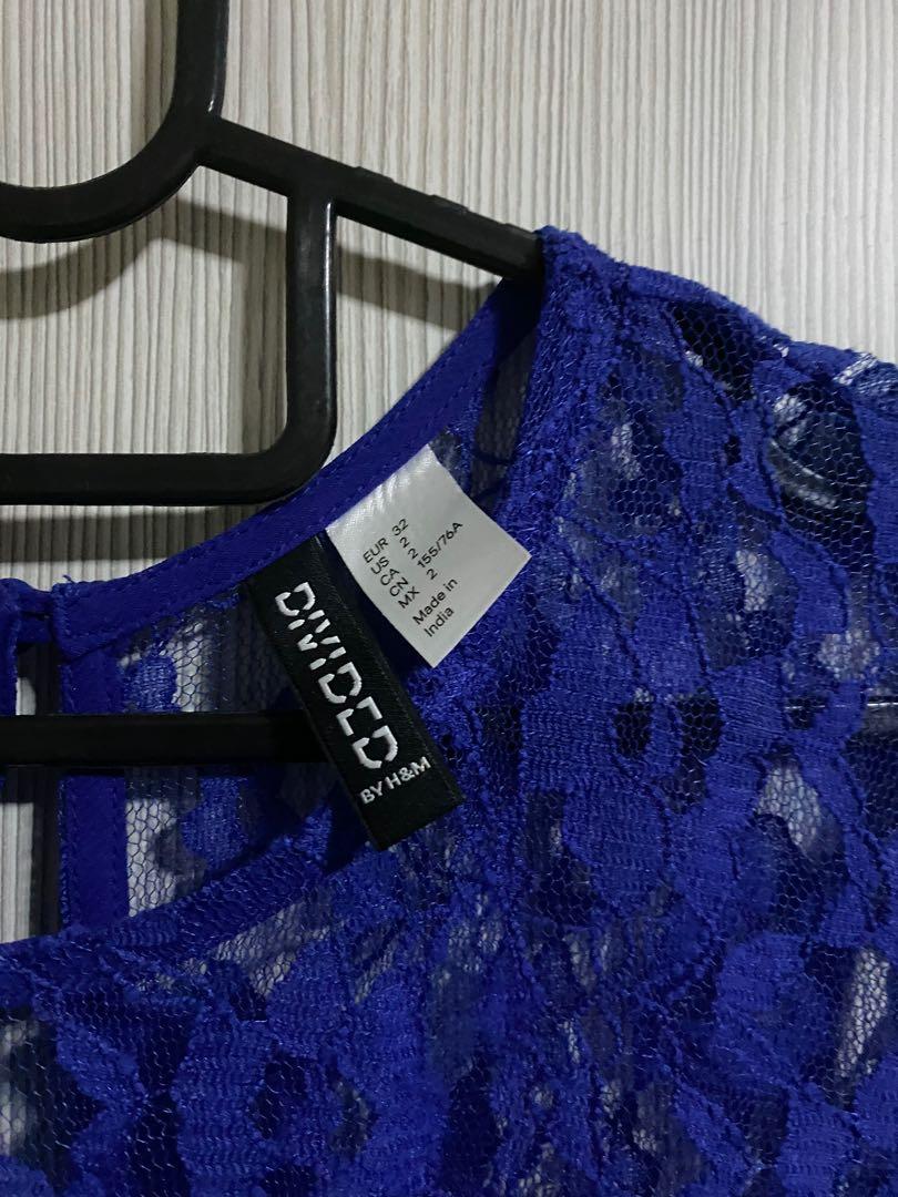 H and m on sale blue lace dress
