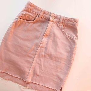 H M Light Pink Denim Skirt Women s Fashion Bottoms Skirts on Carousell