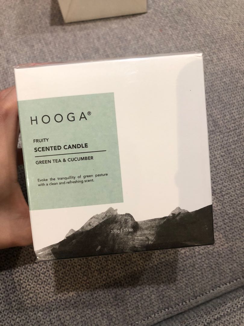Hooga Candle cucumber & green tea, Furniture & Home Living, Home