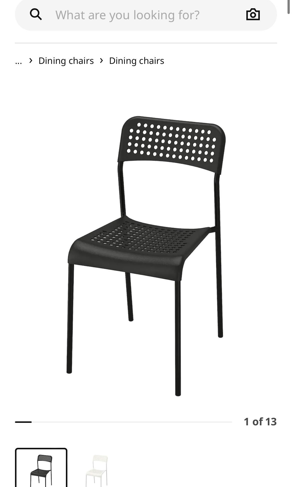 IKEA Chair Adde Black, Furniture & Home Living, Furniture, Chairs on