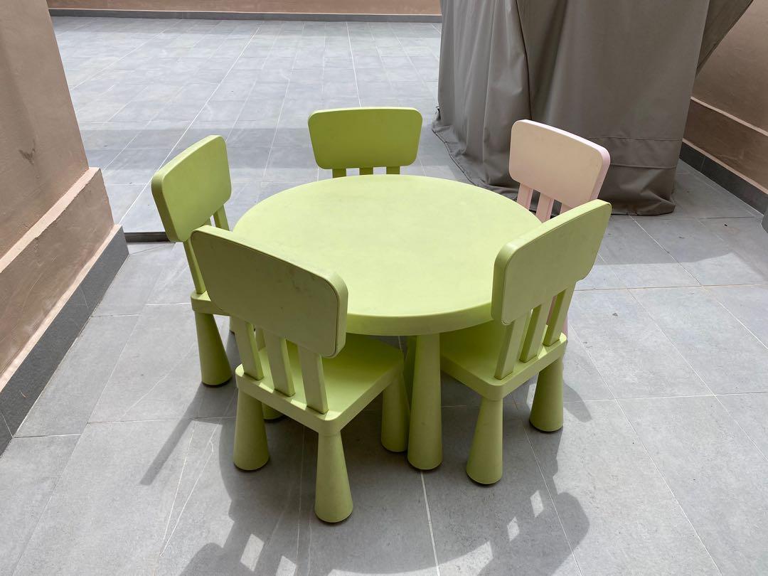 IKEA kids table and 5 chairs, Babies & Kids, Baby Nursery & Kids