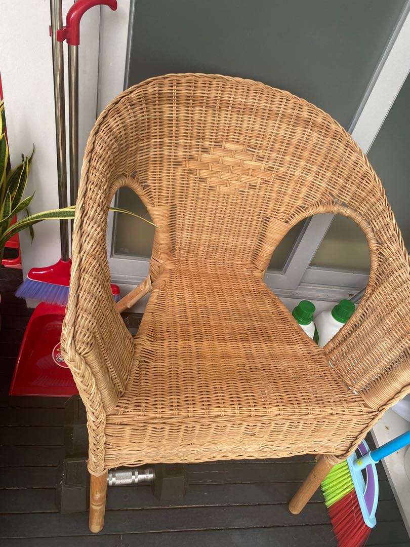IKEA rattan chair, Furniture & Home Living, Furniture, Chairs on Carousell
